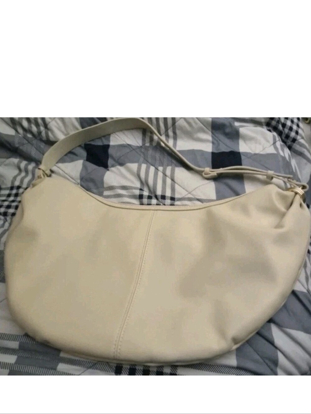 Urban Expressions Bianca High Quality Vegan Leather Hobo Shoulder Bag Cream - Picture 11 of 16
